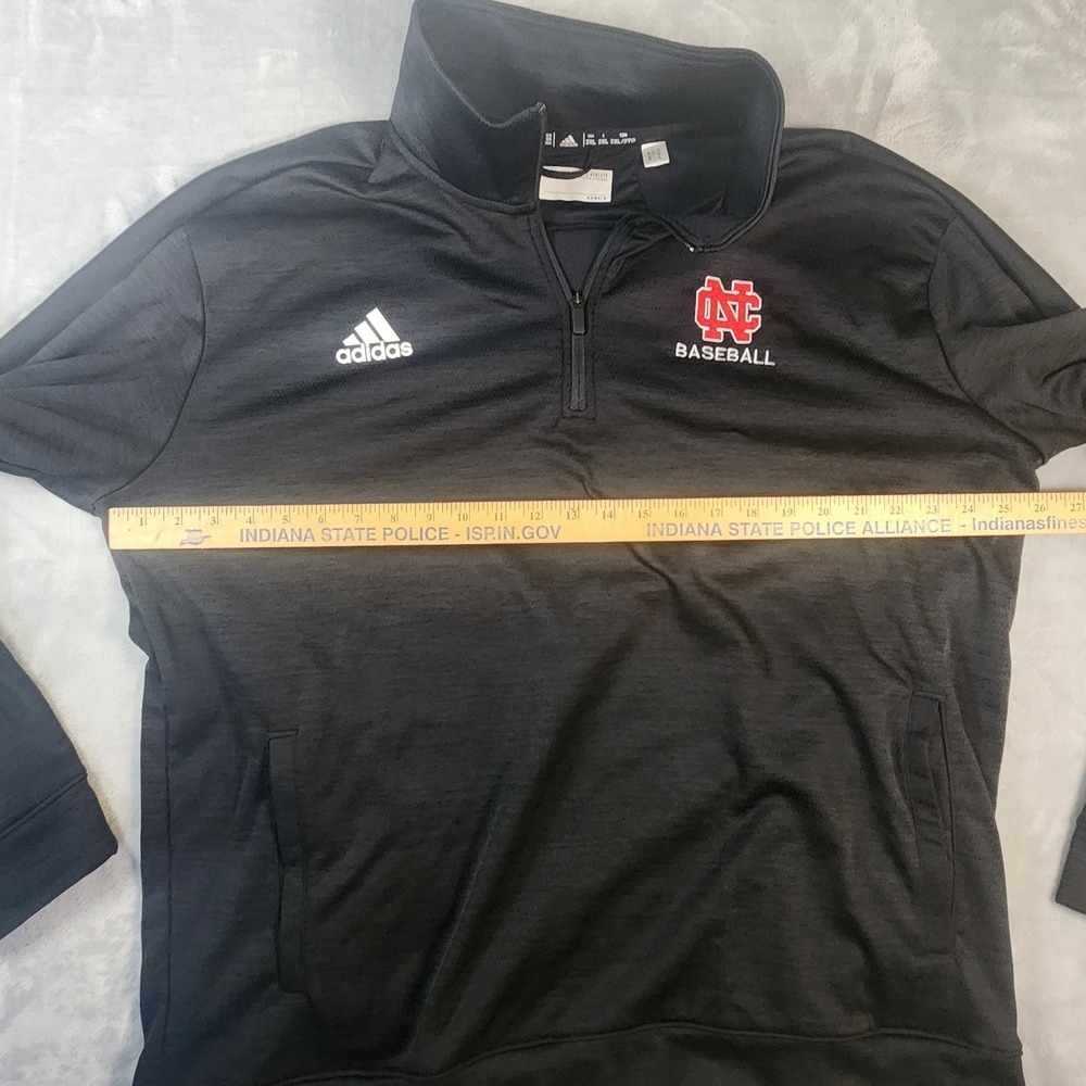 Adidas Climalite 1/4 Zip Long Sleeve Pullover Jacket Men 2XLT Black‎  NCC Logo - Picture 7 of 9
